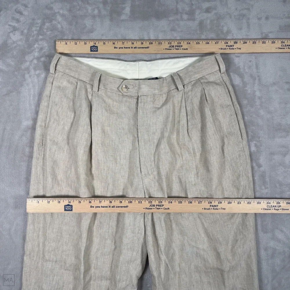 Jos. A. Bank Men's Pants Trousers 100% Linen Neutral Business Casual 36x30 Beige